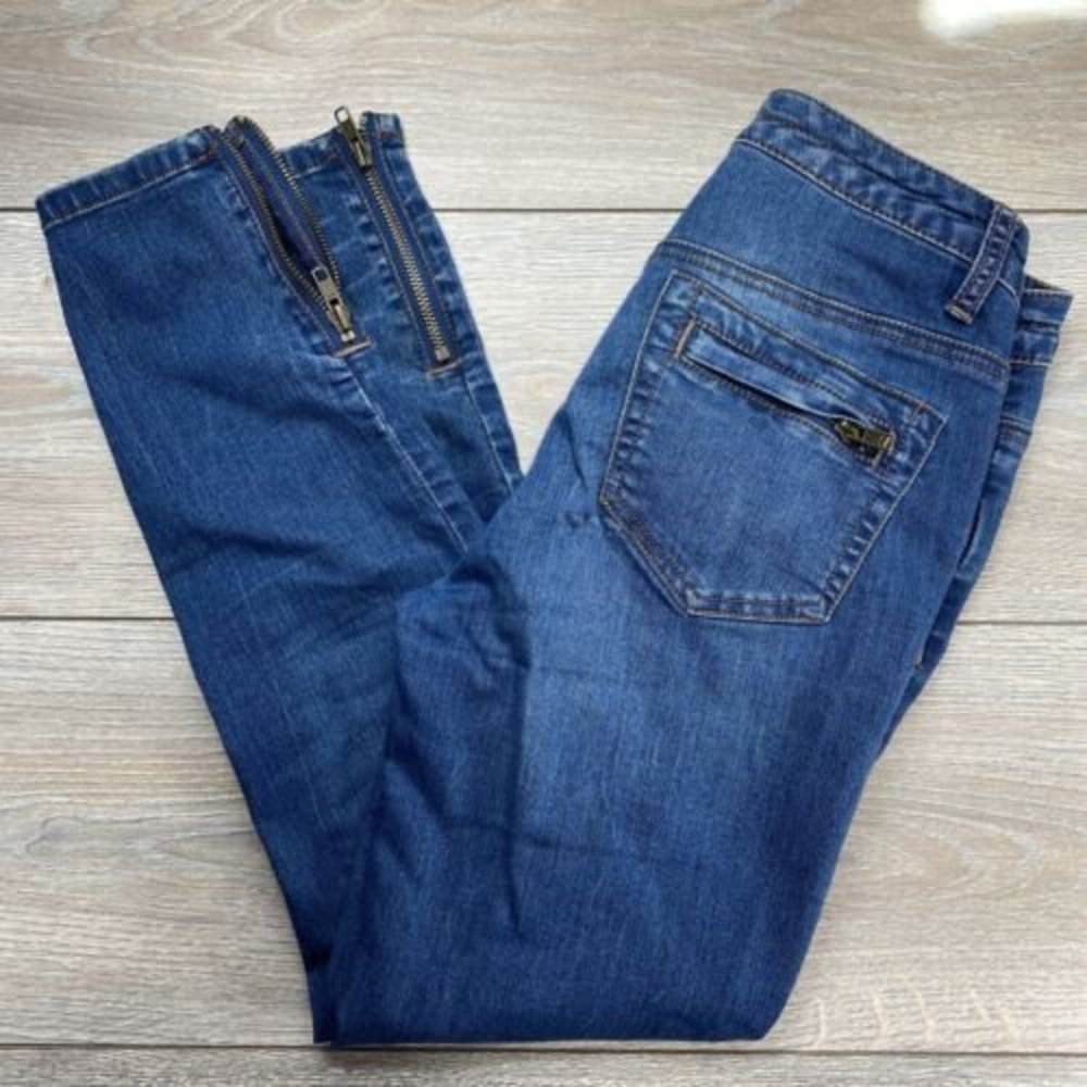 Free People Skinny Button Fly Zipper Ankle Jeans 28 x 26